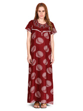 🌸 Evolove Alpine Nighty with Side Pocket & Neckline Embroidery | Full-Length | Side Pocket