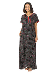 Loose Fit Nighty Button or Zipper Viscose Liva Printed Super Soft Comfortable Design ( M to 3XL Size )