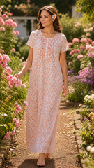 EVOLOVE X VENUS Women's Floral Printed Rayon Long Nightgown | Soft & Breathable Nightdress | Comfortable Sleepwear