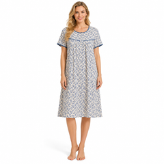 EVOLOVE X VENUS Women's Floral Printed Rayon Short Nighty | Soft & Comfortable Sleepwear