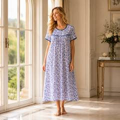 EVOLOVE X VENUS Women's Floral Printed Rayon Short Nighty | Soft & Comfortable Sleepwear