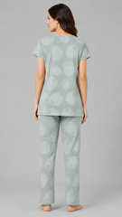 Evolove X Venus Premium Rayon Muslin Dobby Textured Pajama Set for Women – Round Neck Loungewear & Sleepwear
