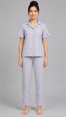 Evolove X Venus Premium Double Cloth 100% Combed Cotton Softest Pajama Set - Loungewear