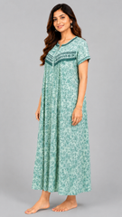 TENCEL™ × Bamboo Luxury Fabric – long nightgown Ultra-Soft, Silky, Breathable & Eco-Friendly. Our most comfortable ever in tonal embroideries for that minimal look