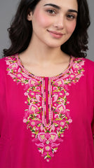 Designer Kashmiri Embroidered Long Nightgown for Women | Premium Bizzy Lizzy Fabric | Evolove