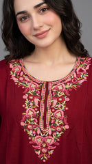 Women's Designer Kashmiri Embroidered Long Nightgown | Premium Bizzy Lizzy Fabric | Full Length Maxi Nighty | Soft, Breathable & Comfortable Sleepwear | Daily Wear & Lounge Wear