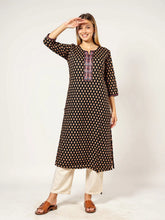 Evolove Women's Pure Cotton Printed Straight Kurta