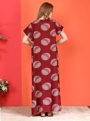 🌸 Evolove Alpine Nighty with Side Pocket & Neckline Embroidery | Full-Length | Side Pocket