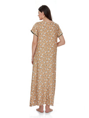 Evolove Women's 100%RAYON Printed Maxi Nightgown Long Nighty Sleepwear for Ladies Super Soft Comfortable Design
