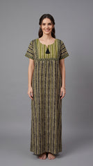 Evolove Womens Cotton Night Dress Long Nighty