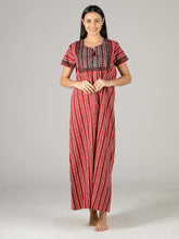 Women’s Cotton Ankle Length Nightgown with Round Neck (LNGCO3046RU)