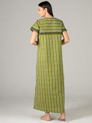 Evolove Women's 100% Cotton Printed Maxi Nighty Sleepwear Super Comfortable & Soft Cotton