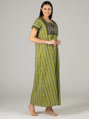 Evolove Women's 100% Cotton Printed Maxi Nighty Sleepwear Super Comfortable & Soft Cotton