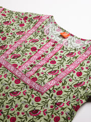 Evolove Women's 100% Cotton Printed Maxi Nightgown Long Nighty Sleepwear for Ladies Super Soft Comfortable Design