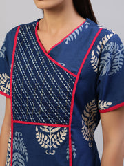 Evolove Women's 100% Cotton Printed Maxi Nightgown Long Nighty Sleepwear for Ladies Super Soft Comfortable Design (LNGCO3143MD-P)