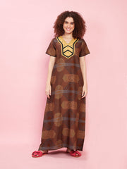 100% Cotton Supersoft with Embroidery Nighty with Pocket, Most Comfortable.