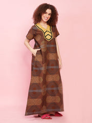 100% Cotton Supersoft with Embroidery Nighty with Pocket, Most Comfortable.