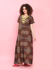 100% Cotton Supersoft with Embroidery Nighty with Pocket, Most Comfortable.