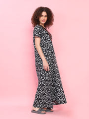 100% Cotton Supersoft with Embroidery Nighty with Pocket, Most Comfortable.