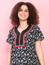 100% Cotton Supersoft with Embroidery Nighty with Pocket, Most Comfortable.