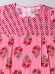 100% Cotton Nighty with Side Pocket | Printed
