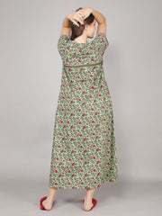 100% Cotton Nighty with Side Pocket | Printed