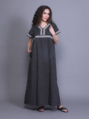 100% Cotton Nighty with Side Pocket | Printed.