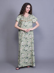 100% Cotton Nighty with Side Pocket | Printed..