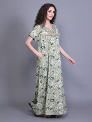 100% Cotton Nighty with Side Pocket | Printed..