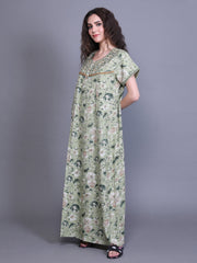 100% Cotton Nighty with Side Pocket | Printed..