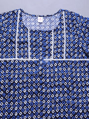 100% Cotton Nighty with Side Pocket | Printed