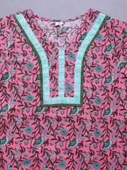 100% Cotton Nighty with Side Pocket | Printed