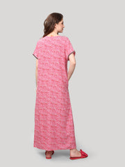 Evolove Women's Rayon All Over Print Maxi Nighty