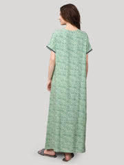 Evolove Women's Rayon All Over Print Maxi Nighty