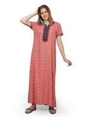 Evolove Women's Viscose Liva Long Maxi Night Gown Nighty Dress with Pocket, Super Soft Comfortable
