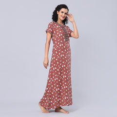Evolove Women's Viscose Liva Long Maxi Night Gown Nighty Dress With Pocket, Super Soft Comfortable
