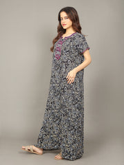 🌸 Evolove Women's Liva Viscose Maxi Nighty with Pocket – Super Soft & Comfortable