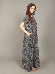 🌸 Evolove Women's Liva Viscose Maxi Nighty with Pocket – Super Soft & Comfortable