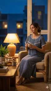 TENCEL™ × Bamboo Luxury Fabric – long nightgown Ultra-Soft, Silky, Breathable & Eco-Friendly. Our most comfortable ever in tonal embroideries for that minimal look,