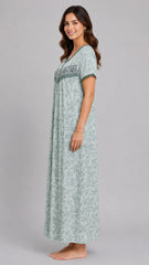 TENCEL™ × Bamboo Luxury Fabric – long nightgown Ultra-Soft, Silky, Breathable & Eco-Friendly. Our most comfortable ever in tonal embroideries for that minimal look