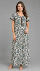 TENCEL™ × Bamboo Luxury Fabric – long nightgown Ultra-Soft, Silky, Breathable & Eco-Friendly. Our most comfortable ever in tonal embroideries for that minimal look,