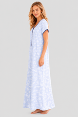 TENCEL™ × Bamboo Luxury Fabric – long nightgown Ultra-Soft, Silky, Breathable & Eco-Friendly. Our most comfortable ever in tonal embroideries for that minimal look,