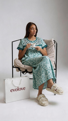TENCEL™ × Bamboo Luxury Fabric – long nightgown Ultra-Soft, Silky, Breathable & Eco-Friendly. Our most comfortable ever in tonal embroideries for that minimal look,