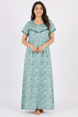 TENCEL™ × Bamboo Luxury Fabric – long nightgown Ultra-Soft, Silky, Breathable & Eco-Friendly. Our most comfortable ever in tonal embroideries for that minimal look,