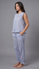 Evolove X Venus Women's Premium Soft Rayon Pajama Set | Breathable Printed Night Suit | Half Sleeve Top & (NPSRY3506BL)