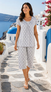 Evolove X Venus Women's Premium Soft Double Cloth Capri Set | Soft Breathable Printed Night Suit ( NCSDC3491LG )