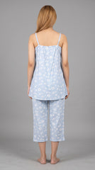 Evolove X Venus Women's Premium Soft Rayon Slub Fabric Capri Set | Half Sleeve Printed Top & Capri Bottom | Breathable Comfortable Night Suit, Loungewear & Sleepwear (NCSRS3532LB)