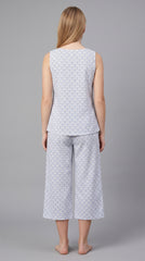 Evolove x Venus™ Blue Rayon Capri Set for Women | Stylish Night Suit (NCSRY3530BL)