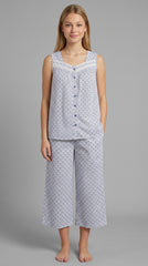 Evolove x Venus™ Blue Rayon Capri Set for Women | Stylish Night Suit (NCSRY3530BL)