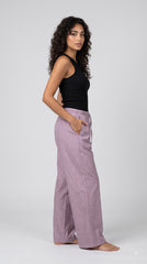 Evolove Aero Soft Women's Lavender Wide Leg Pyjama | Relaxed Fit Lounge Pants with Elasticated Waist & Drawstring | Comfortable Sleepwear